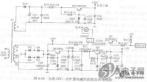 九阳jyc22f型电磁灶低压供电电路