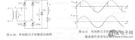 单相桥式半控整流电路实验报告